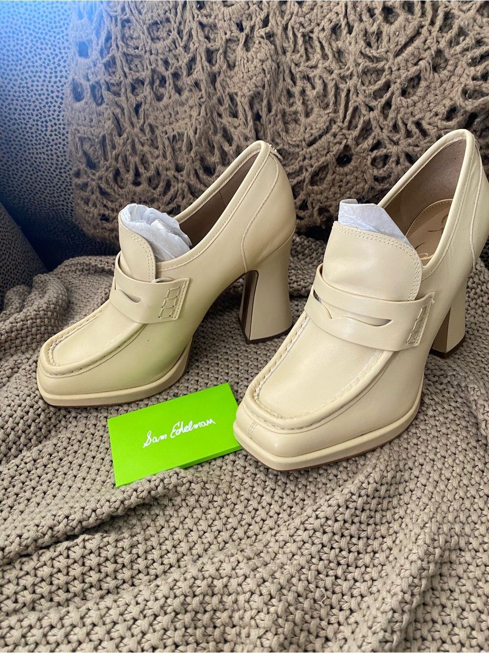 Sam Edelman Jeanette platform loafer eggshell 8.5 NEW